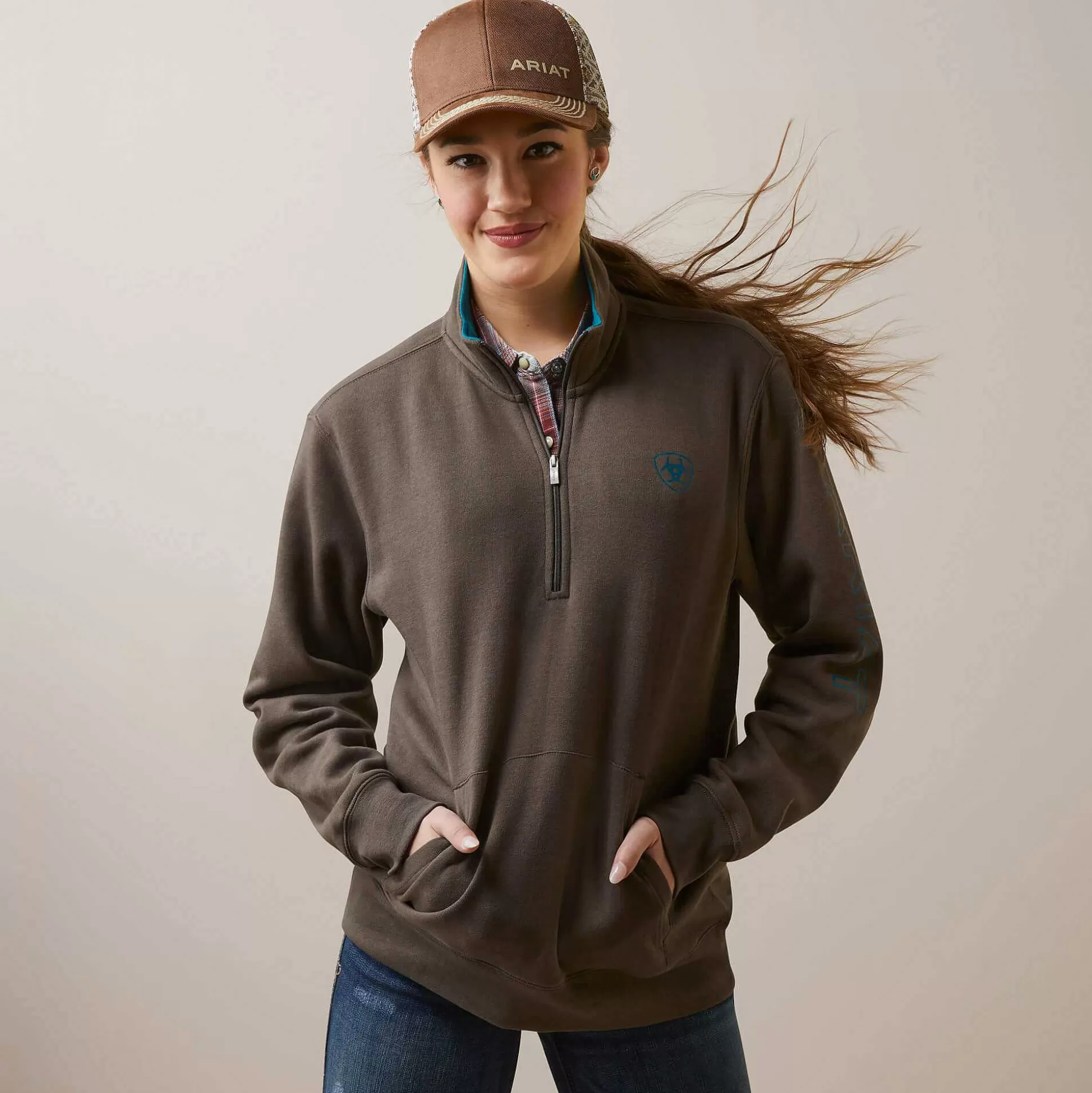 ariat Sweatshirts & Hoodies*Logo 1/2 Zip Sweatshirt