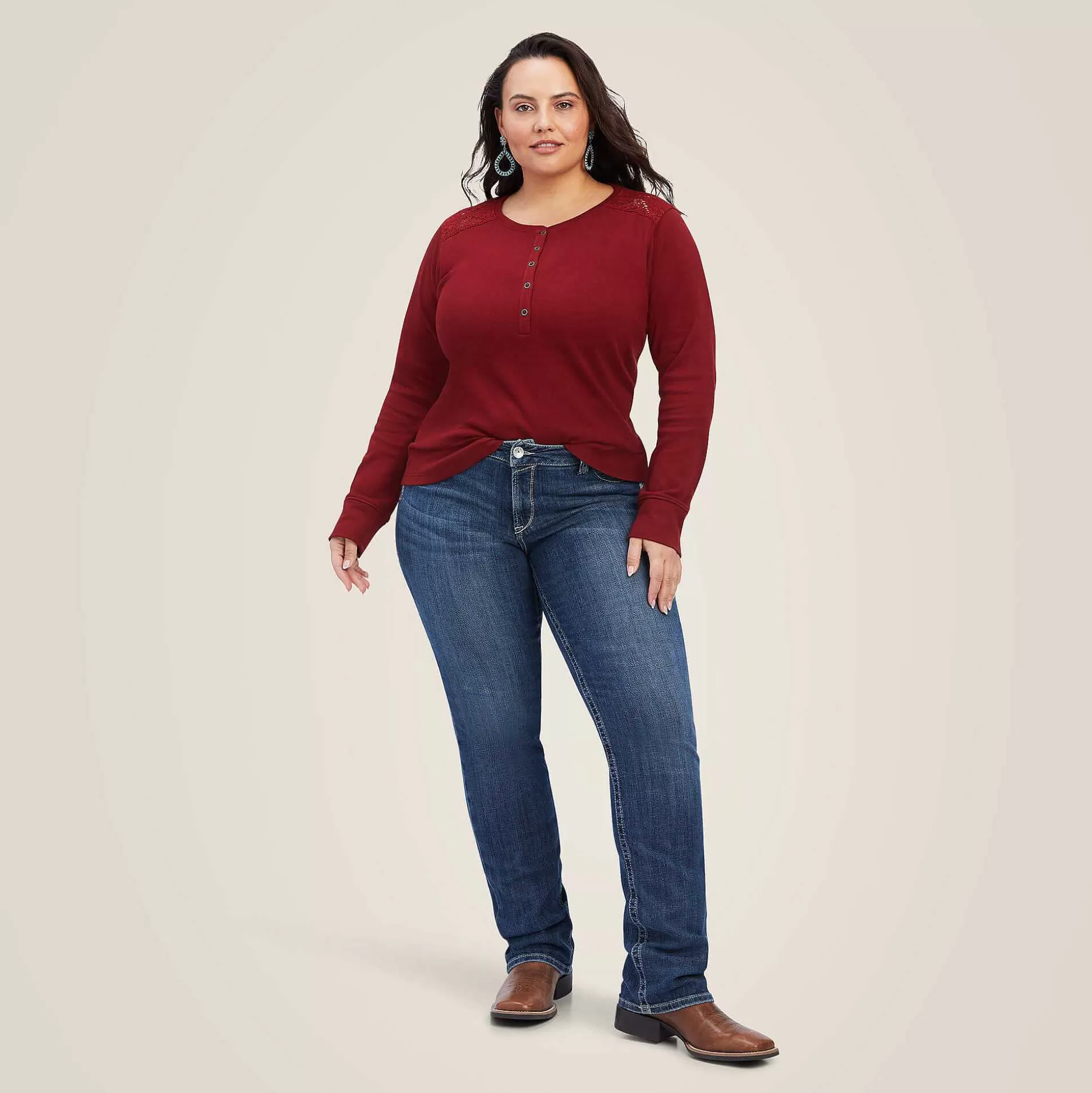 ariat T-Shirts & Tops*Real Henley Shirt
