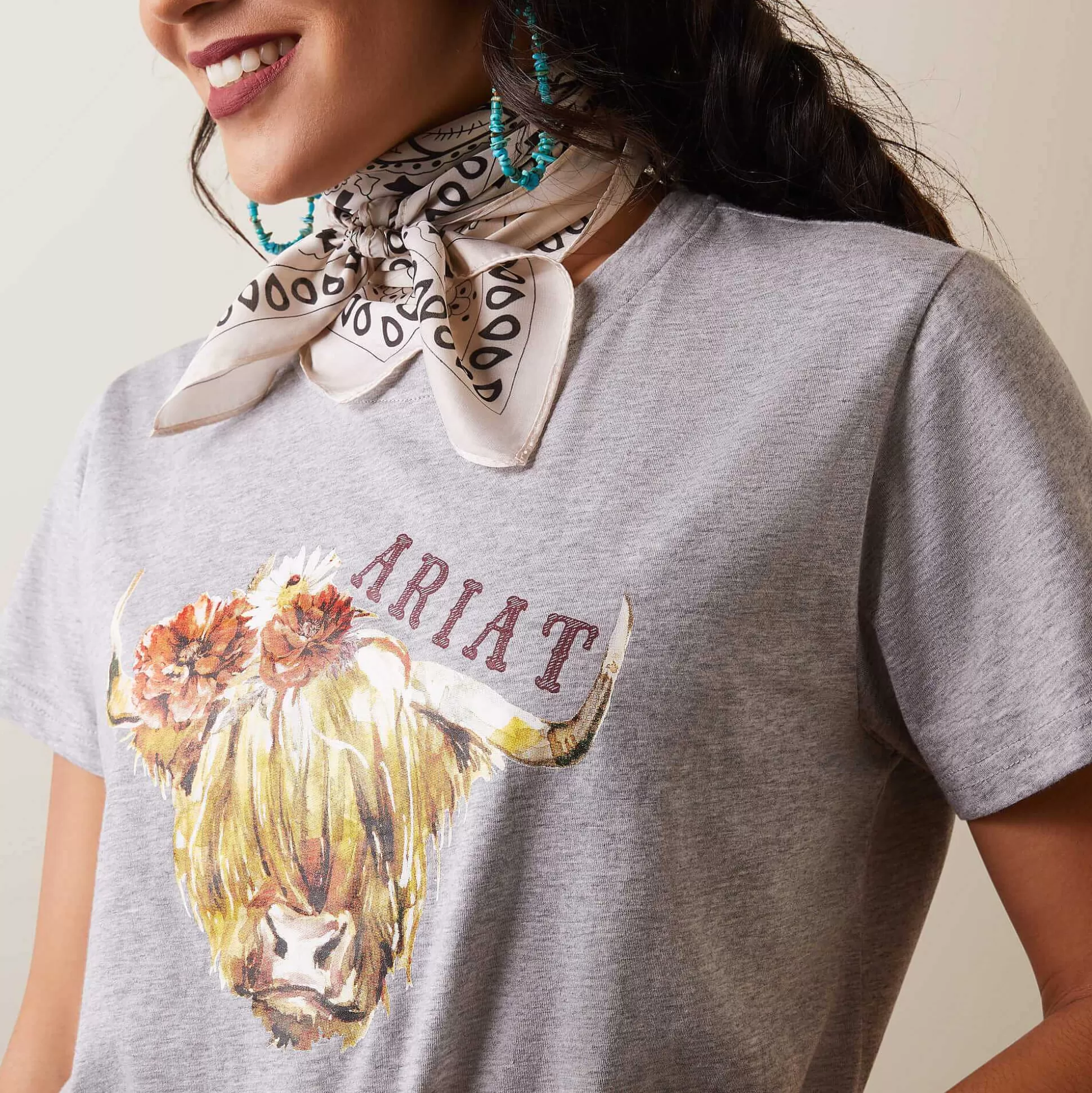 ariat T-Shirts & Tops*Real Highlander Rose Tee