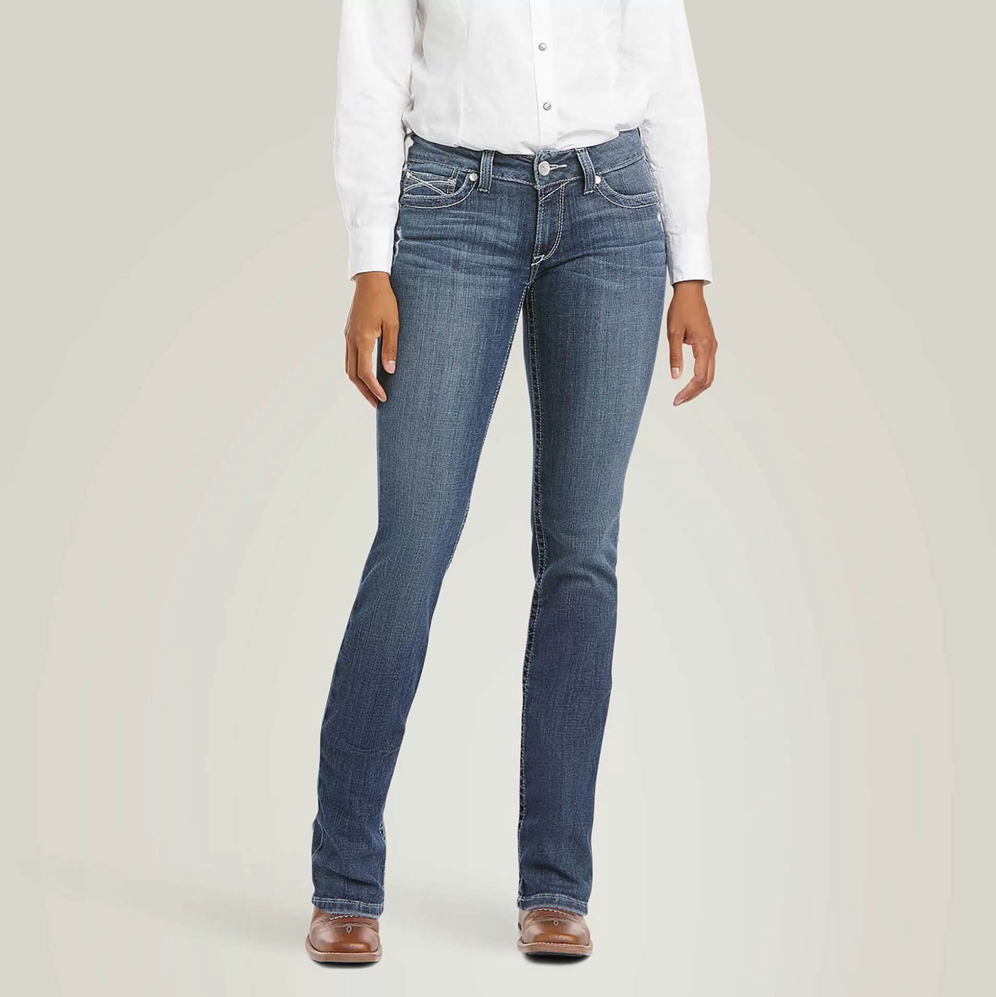 ariat Denim*R.E.A.L. Mid Rise Arrow Gianna Straight Jean