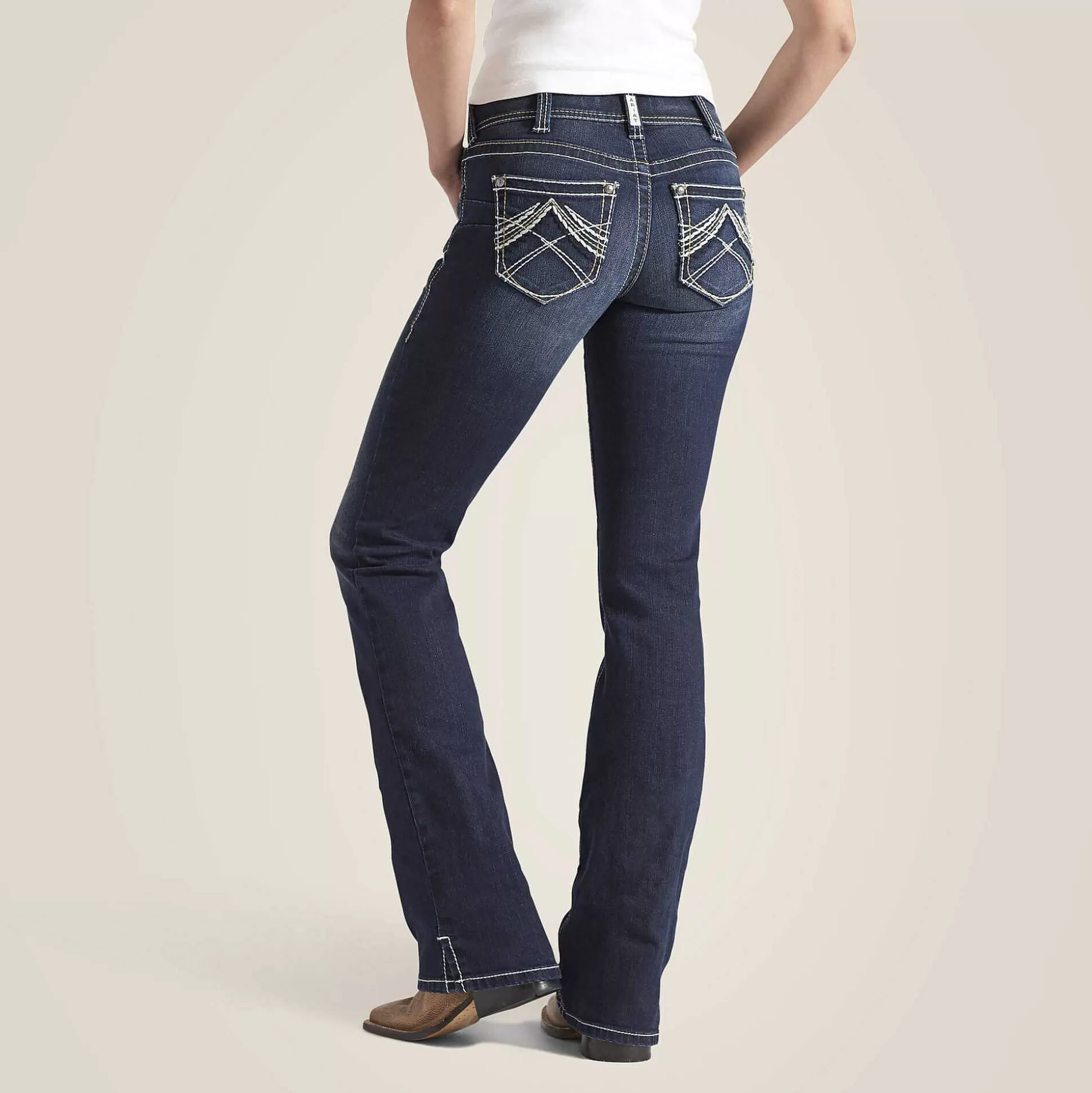 ariat Denim*R.E.A.L. Mid Rise Stretch Whipstitch Boot Cut Jean