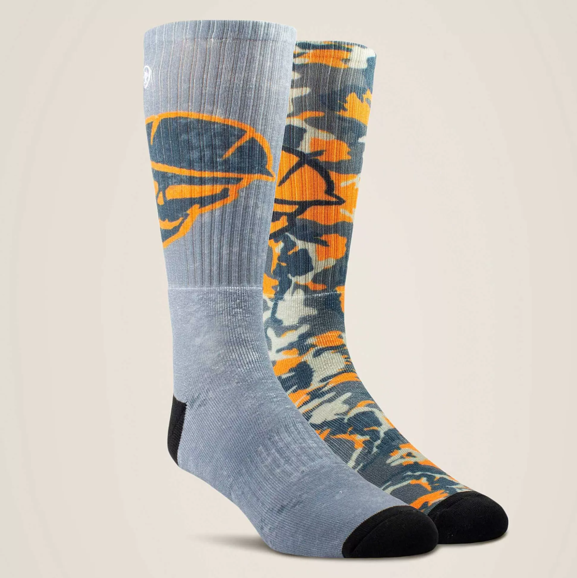ariat Socks*Roughneck Graphic Crew Work Sock 2 Pair Multi Color Pack