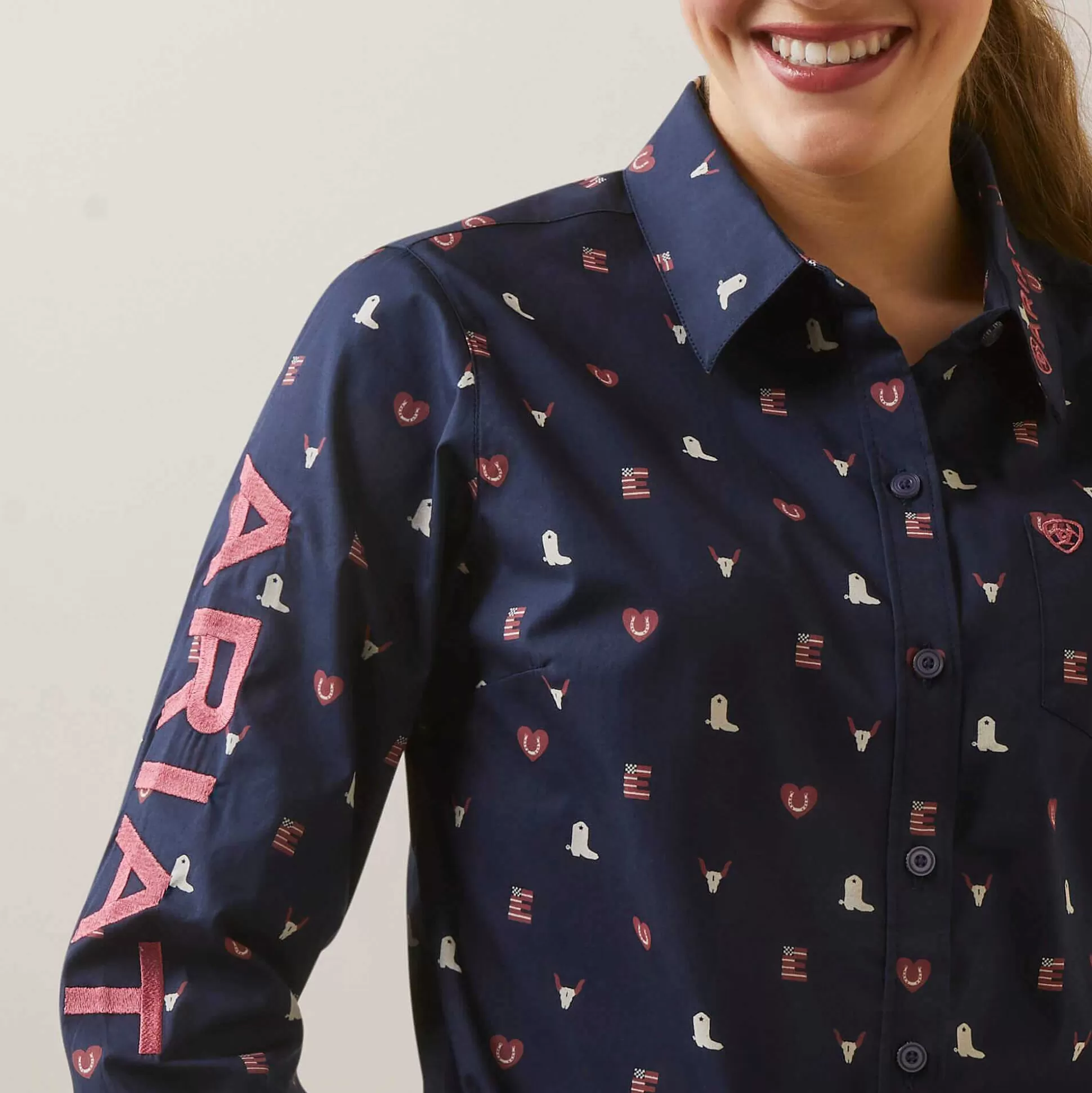 ariat T-Shirts & Tops*Wrinkle Resist Team Kirby Stretch Shirt
